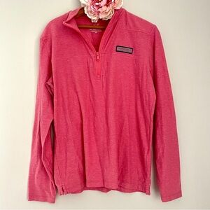 Vineyard Vines Pink Shep Shirt 1/4 Quarter Zip Pullover Medium